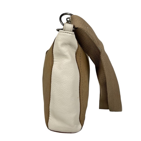 The Sak Camila Leather Multi Color Crossbody Handbag Purse Bag White Tan Brown - Picture 3 of 8